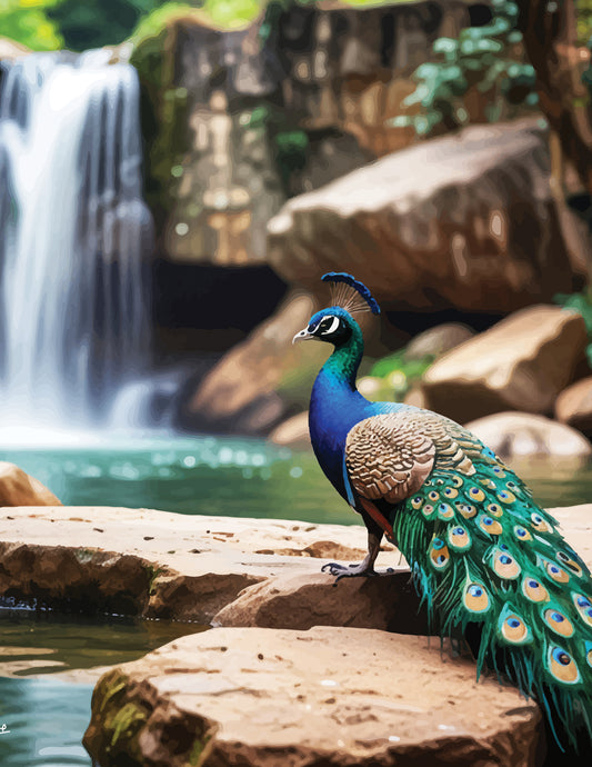 Vastu Peacock Painting Digital | Fancy Room, Home, Office Wall Decoration