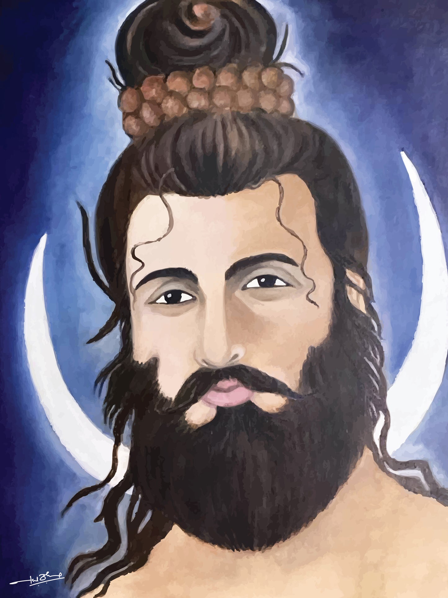 Embrace the Divine: A Vision of Mahadev's | Digital Print