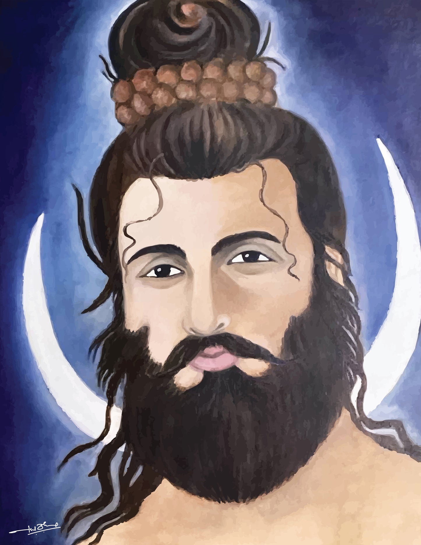 Embrace the Divine: A Vision of Mahadev's | Digital Print