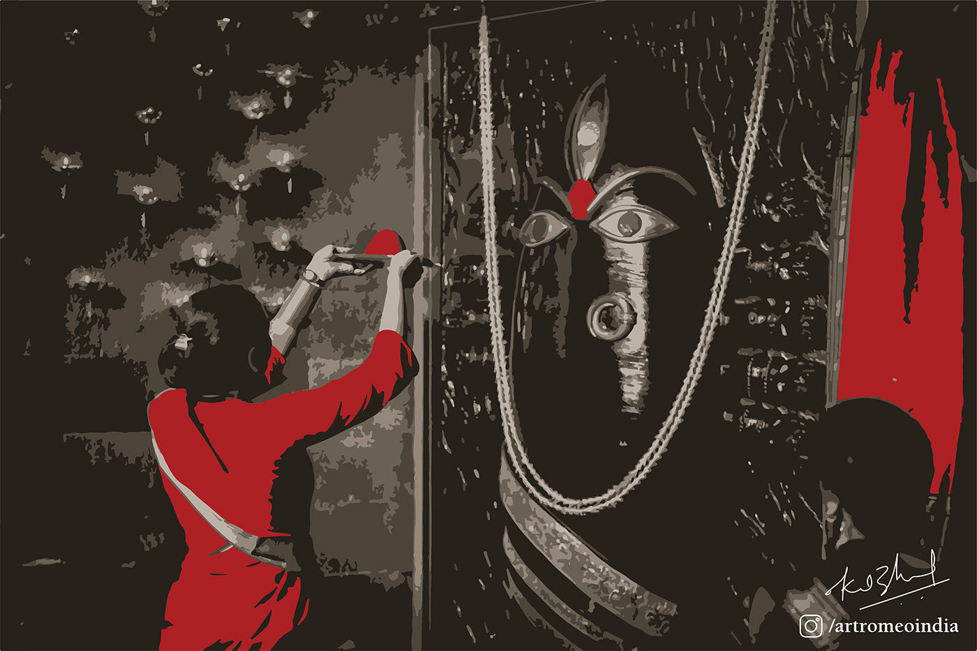 Lingabhairavi Devi Digital Illustration - Fire of the feminine - Sadhguru